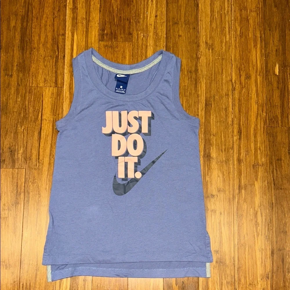 Nike Women’s Tank Top in Blue with Slogan Size XS